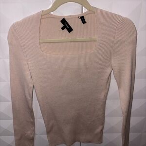 Women's beige Ribbed Square-Neck Top🤍🤍